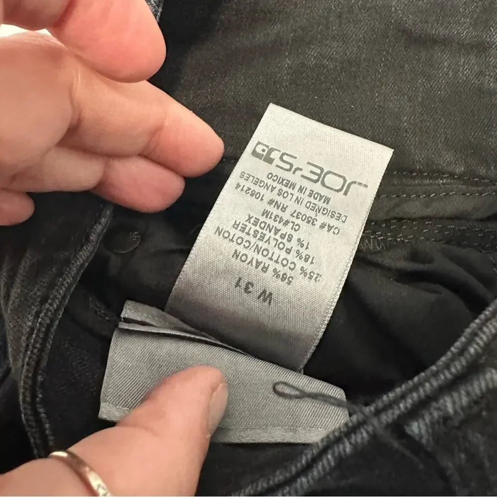 Joes Jeans the icon skinny mid rise black denim size 31 stretch